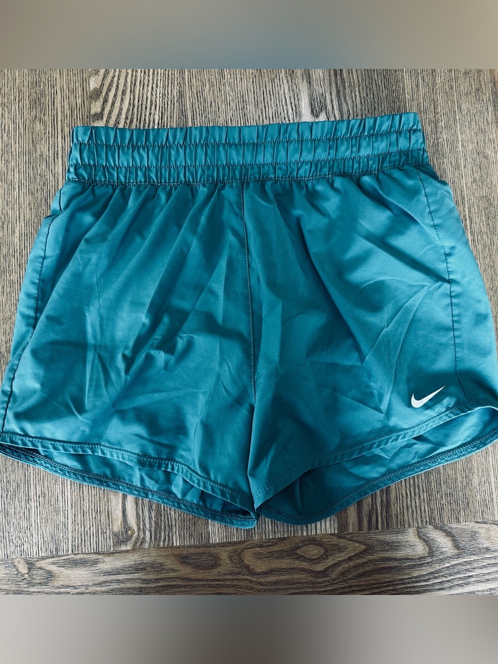 Nike Girl’s Dark Teal Running Shorts with Nike Swoosh